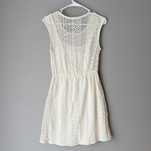 Maurices dress dainty coquette cream ivory lace feminine mini size M - Picture 7 of 9